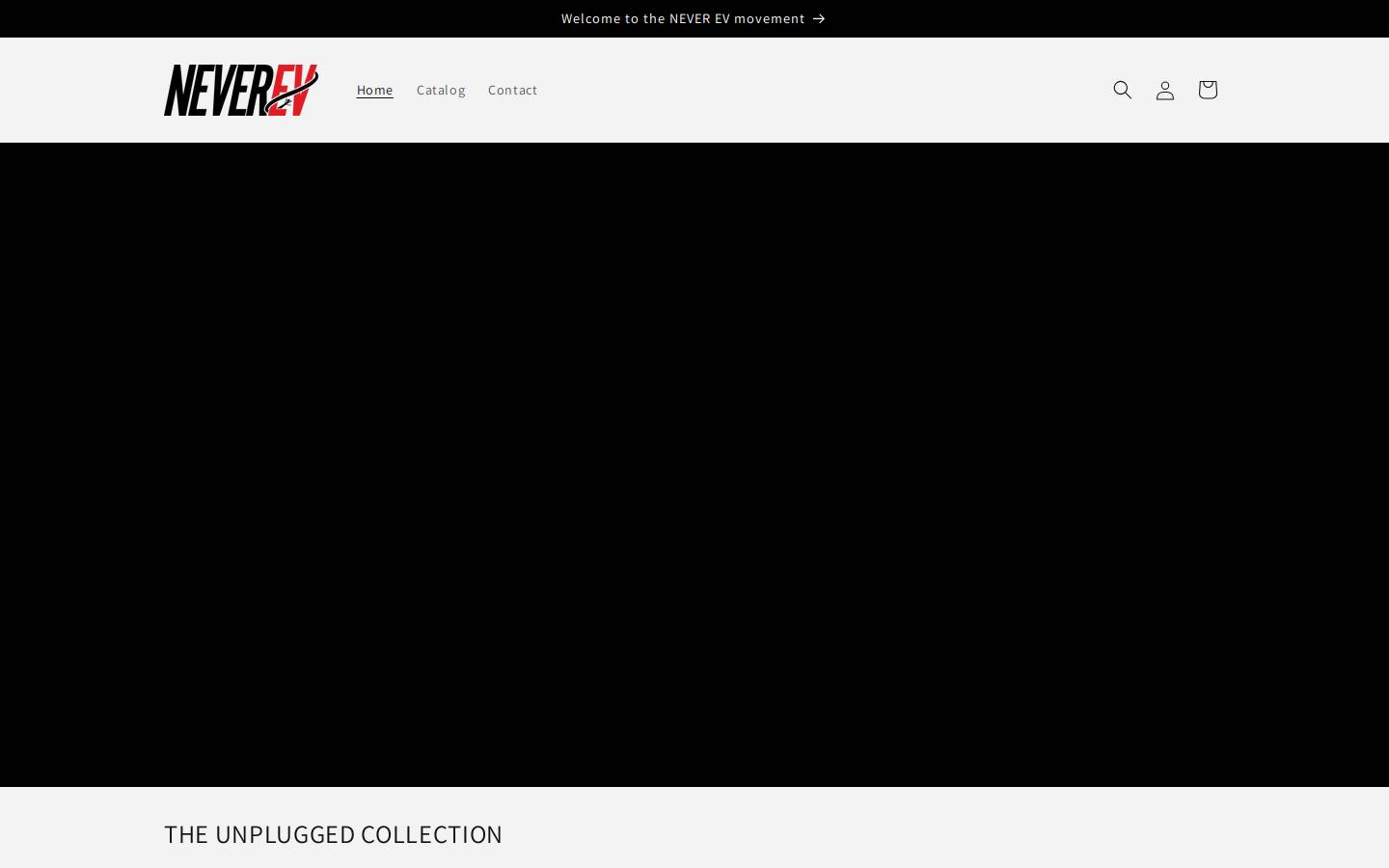 never-ev.com homepage screenshot