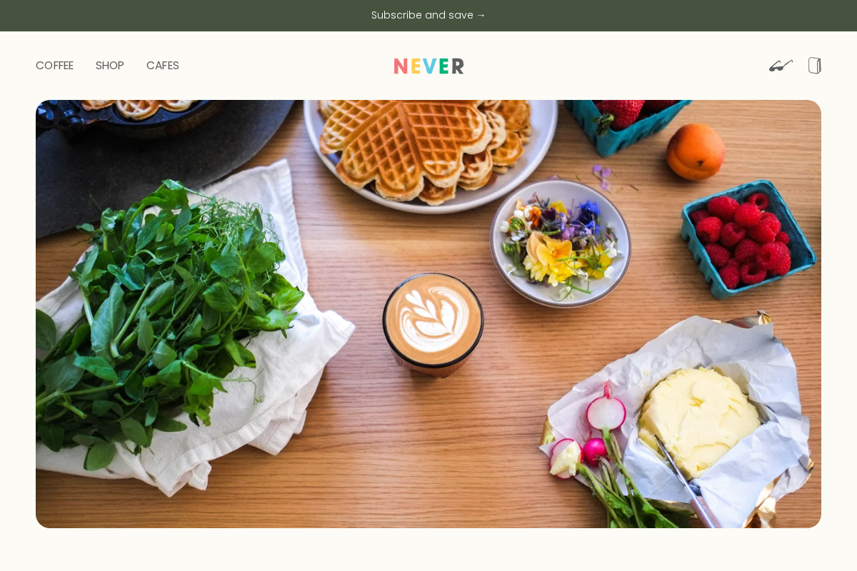 nevercoffeelab.com homepage screenshot