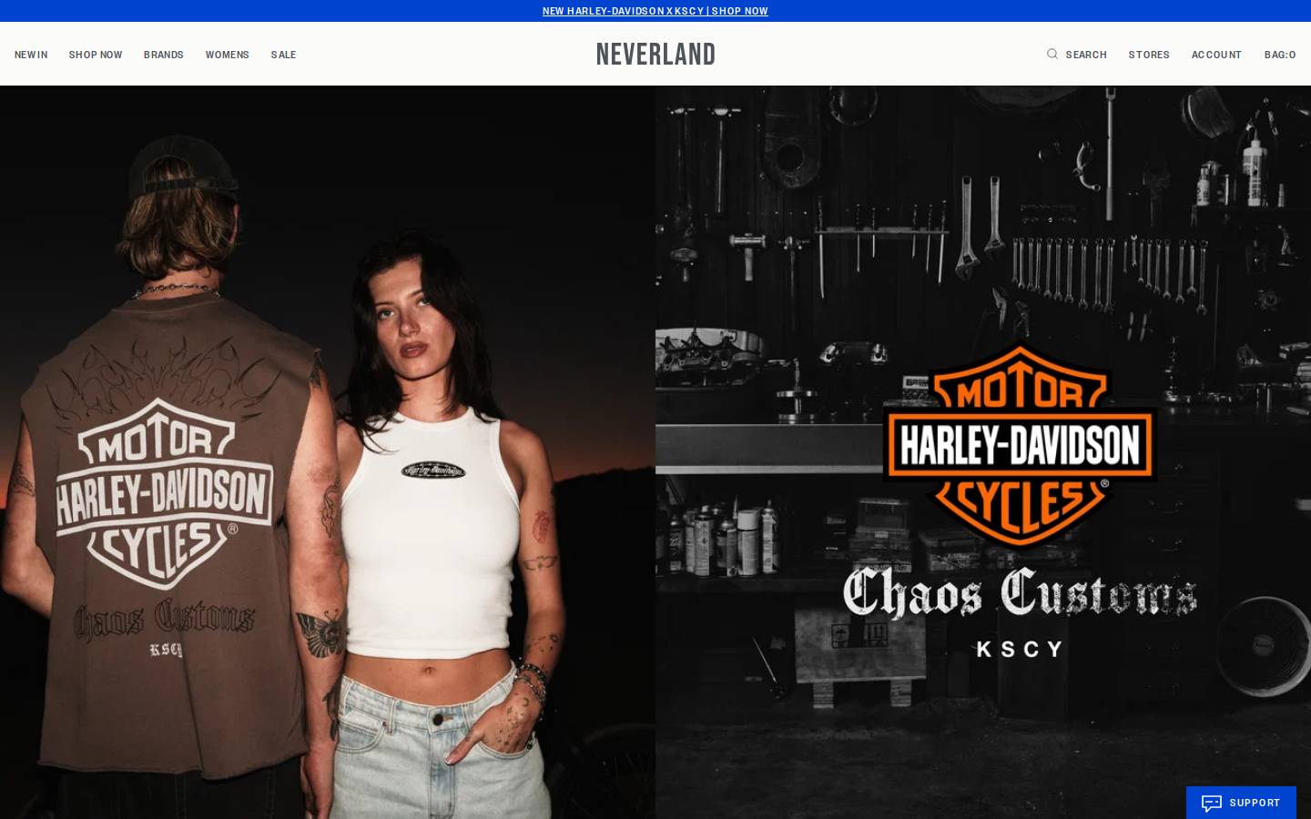 Neverland Store homepage screenshot