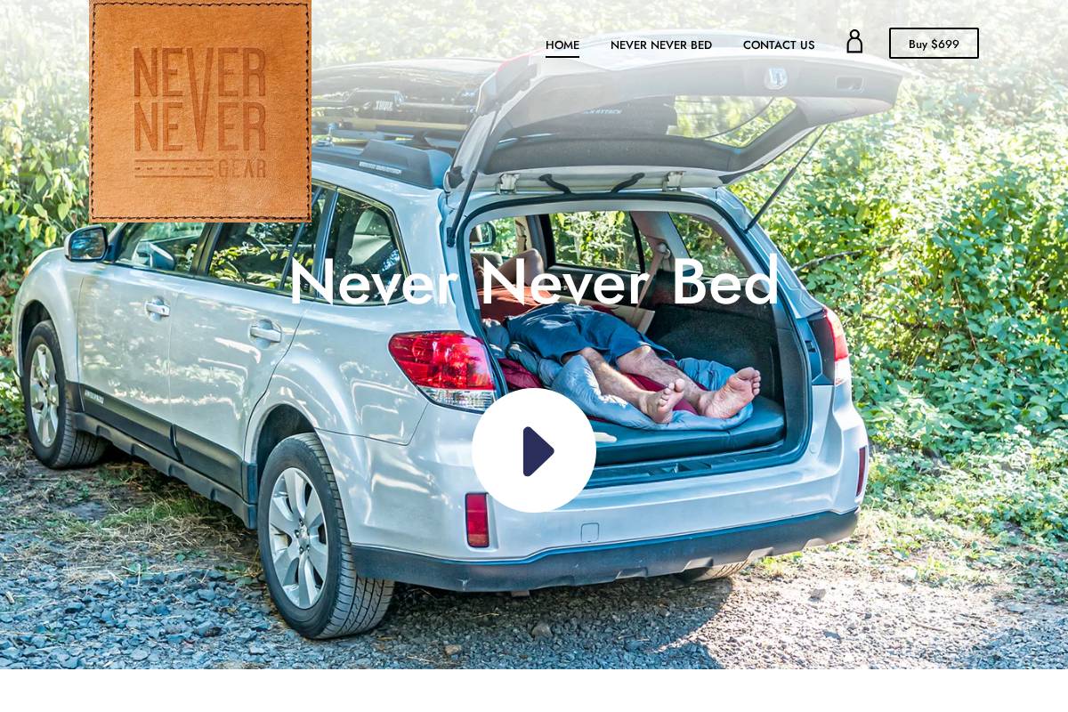 nevernevergear.com homepage screenshot