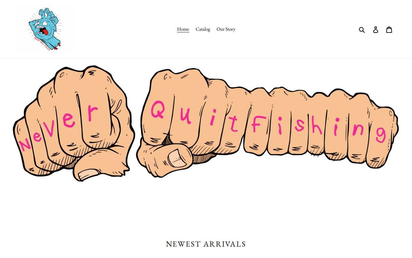 neverquitfishing.com homepage screenshot