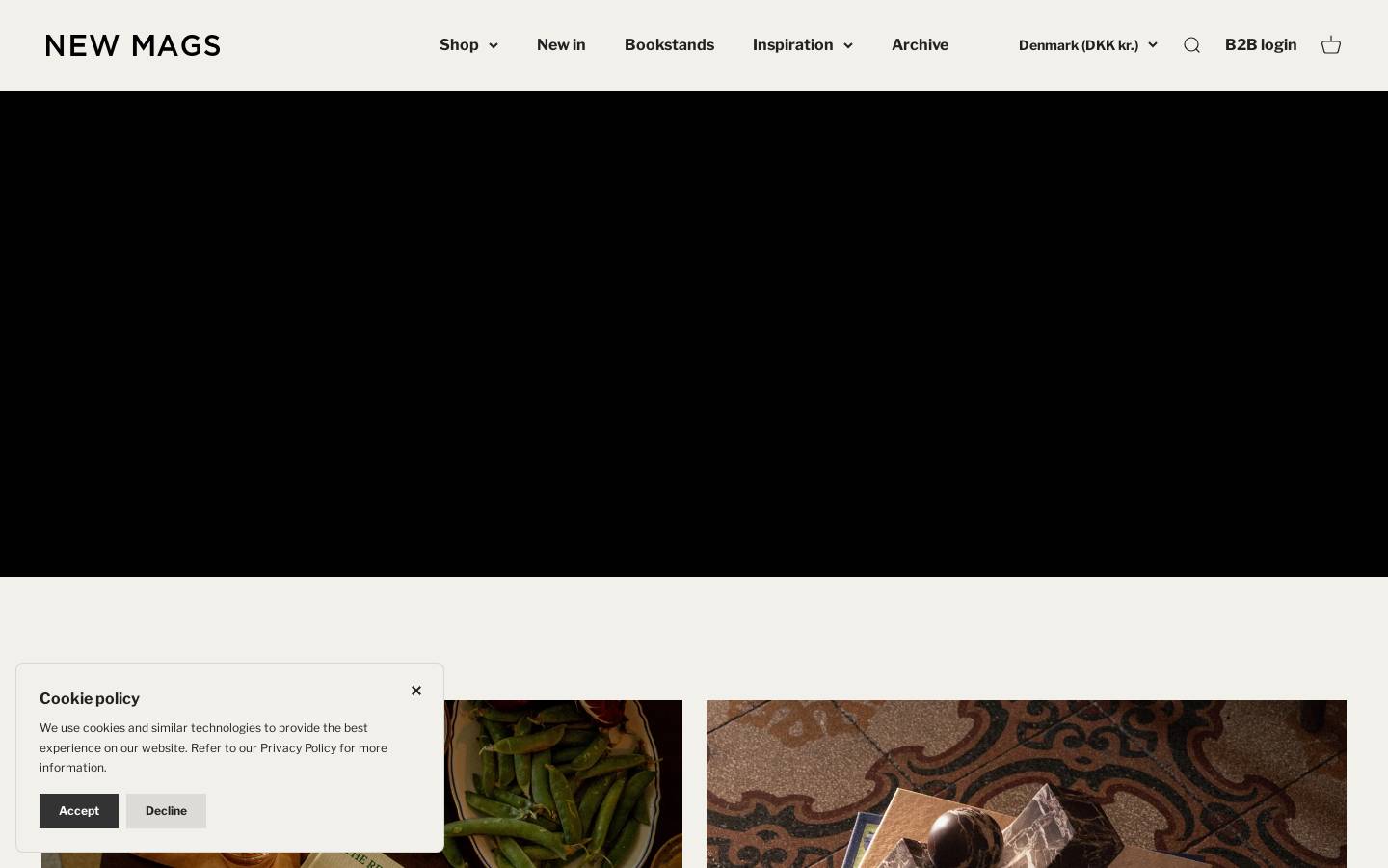 New Mags homepage screenshot
