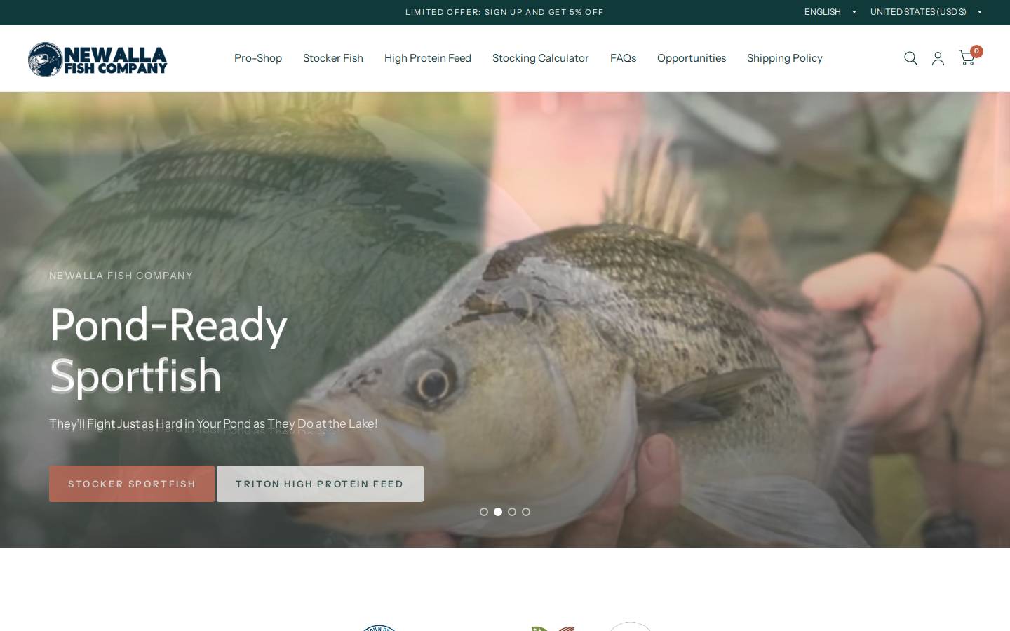 newallafishcompany.com homepage screenshot