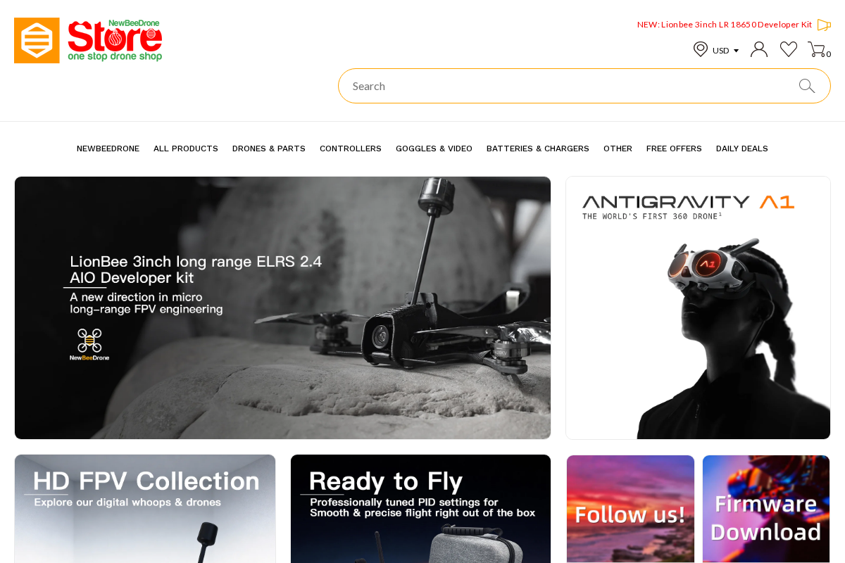 Newbeedrone homepage screenshot
