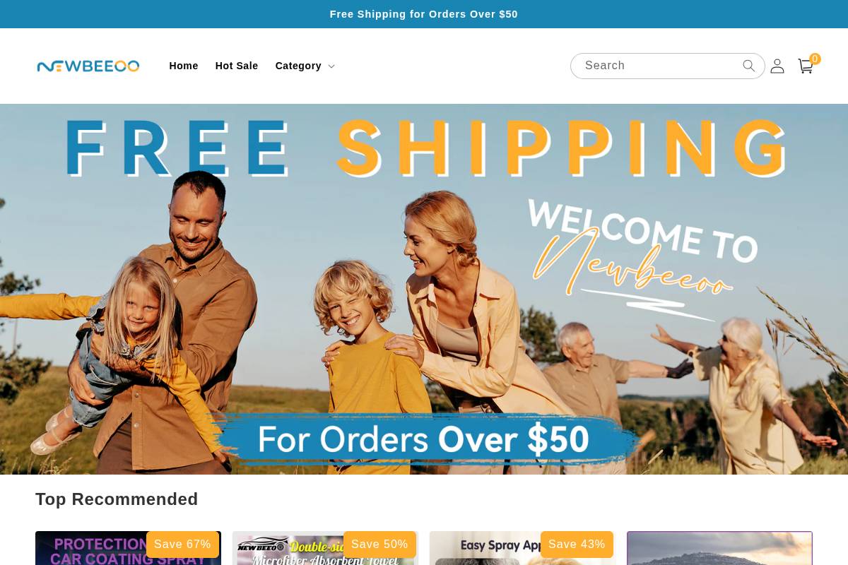 newbeeoo.com homepage screenshot