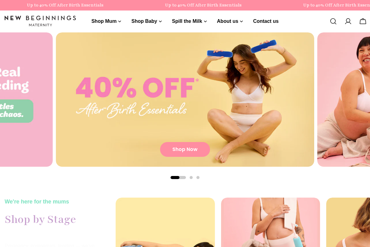 New Beginnings homepage screenshot