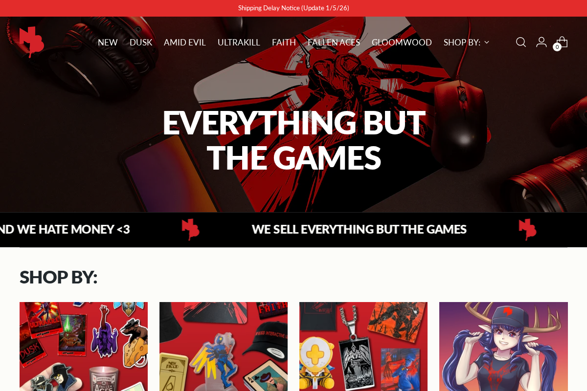 Newbloodstore homepage screenshot