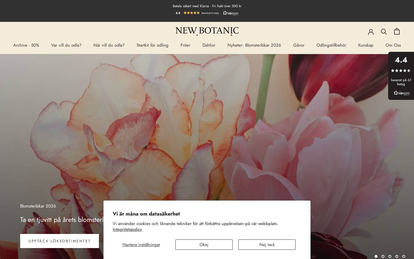 Newbotanic homepage screenshot