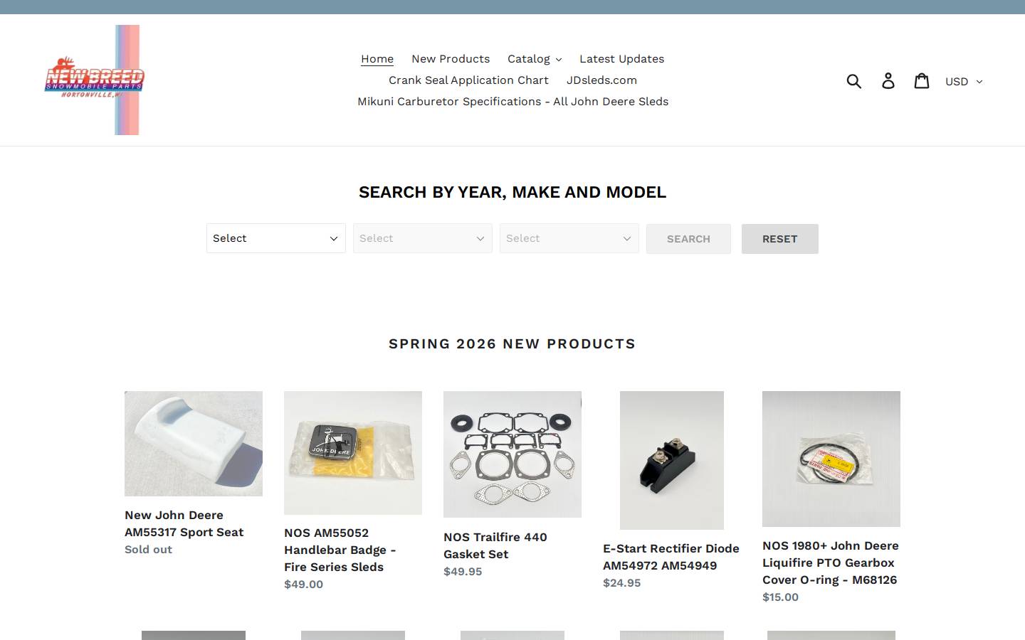 newbreedparts.com homepage screenshot