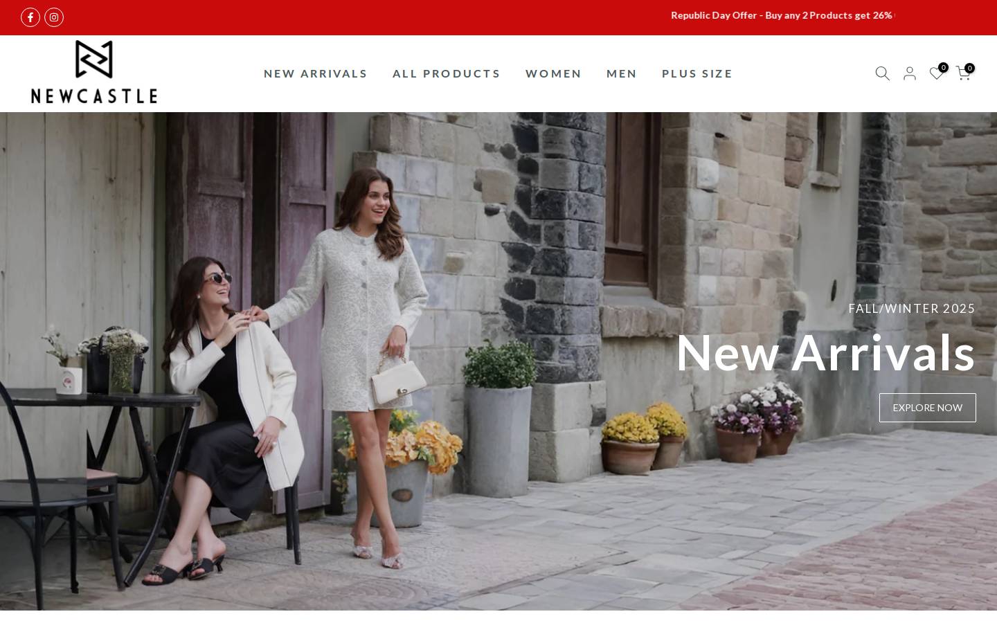 newcastle.co.in homepage screenshot