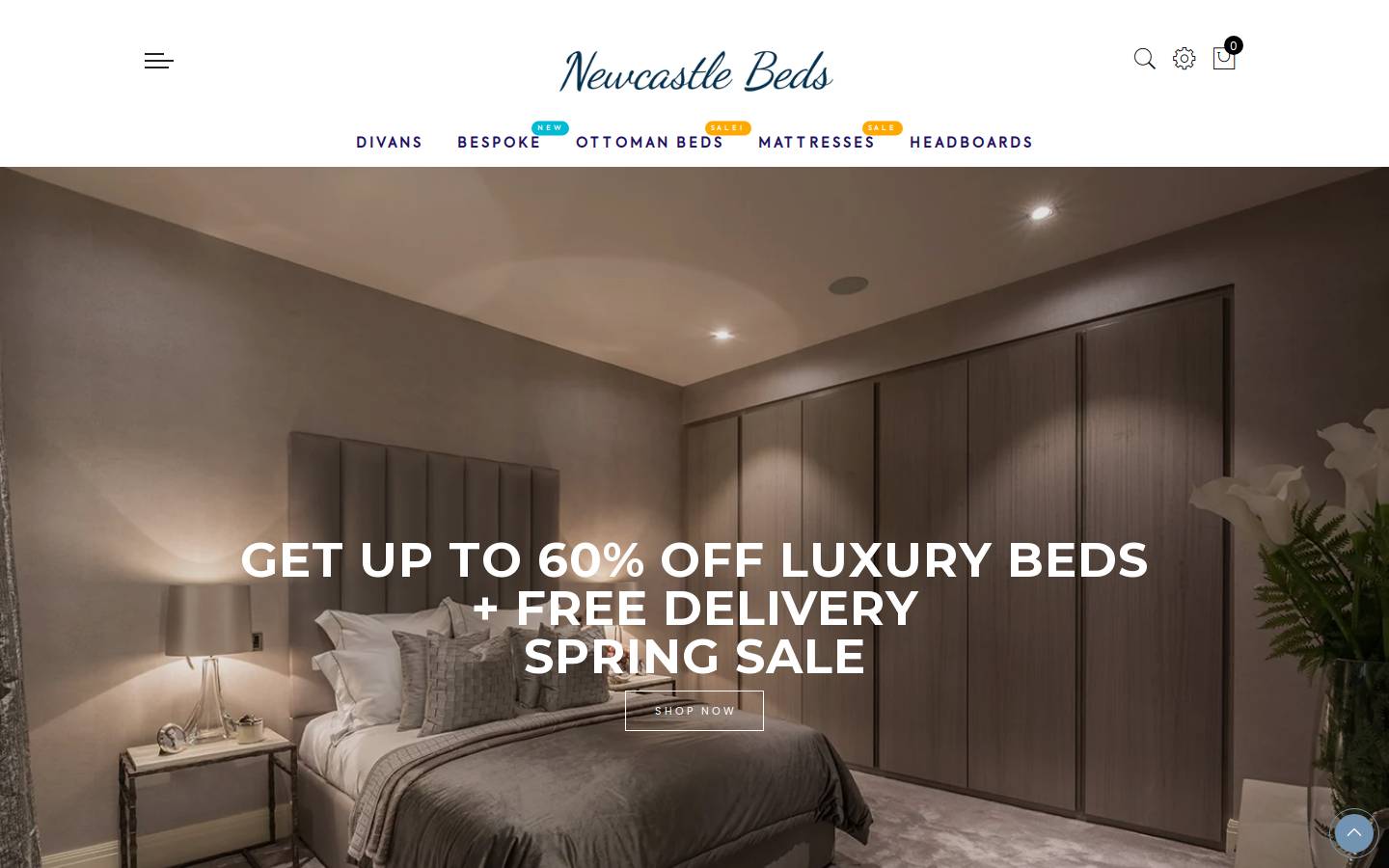 newcastlebeds.com homepage screenshot