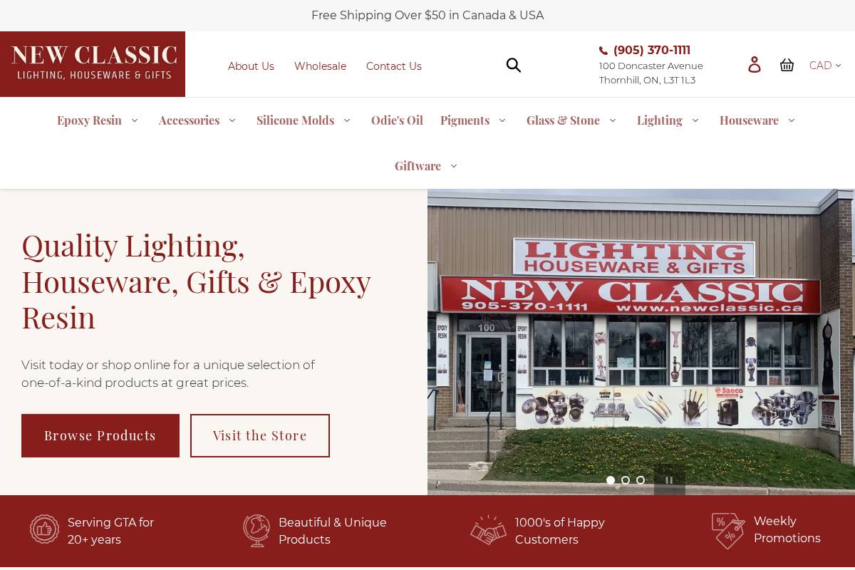 New Classic Canada homepage screenshot