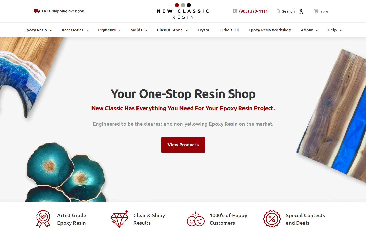 newclassicresin.com homepage screenshot