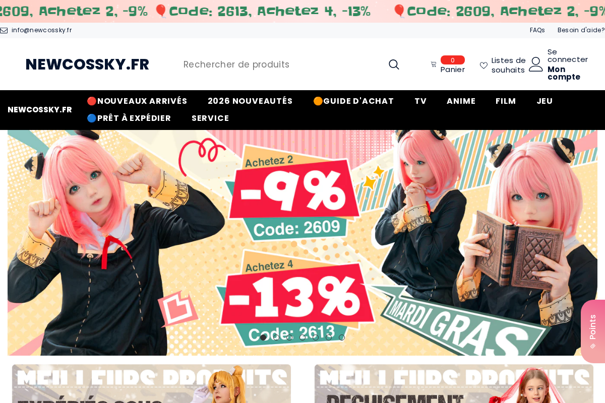 Newcossky.fr homepage screenshot