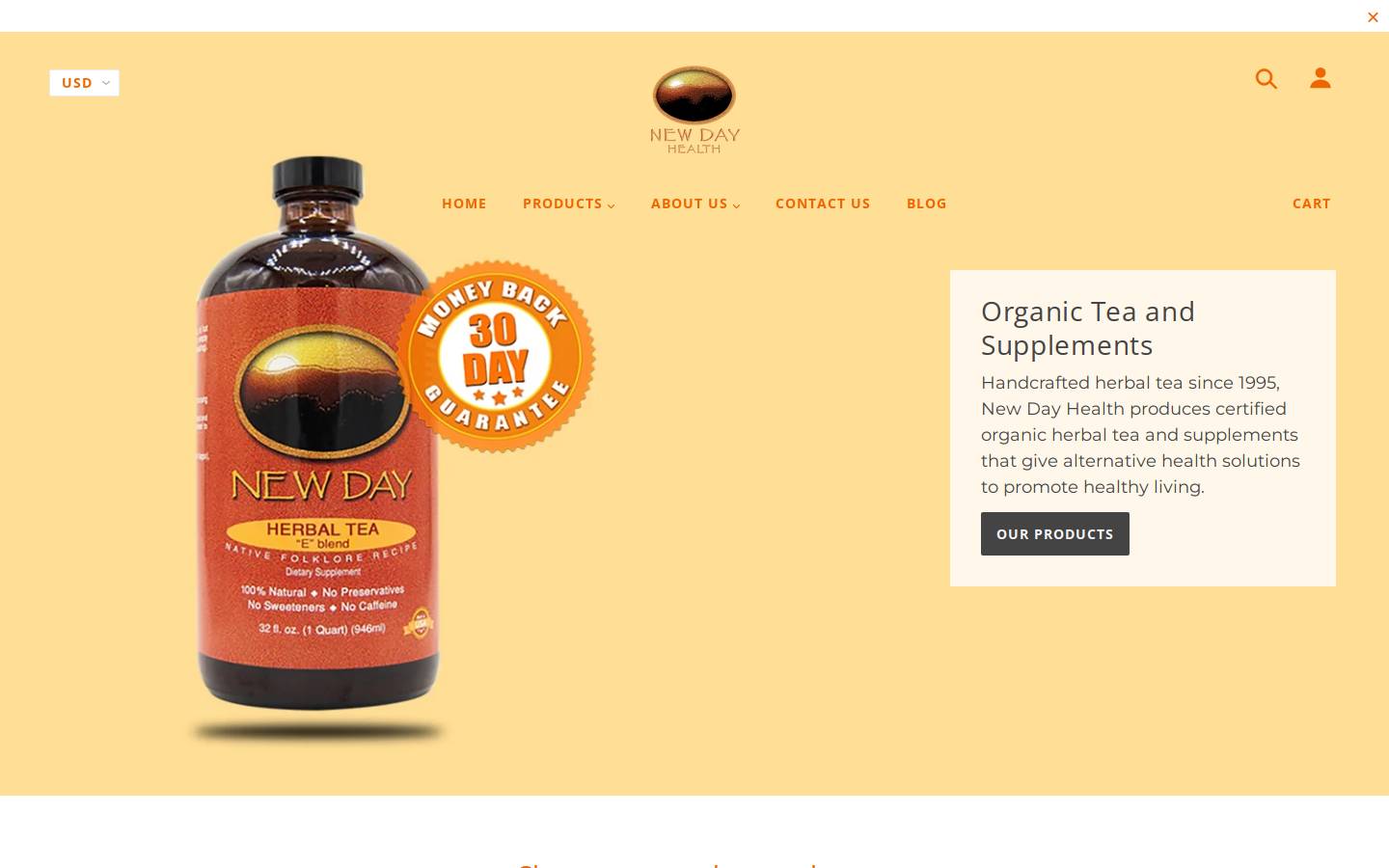 newdaytea.com homepage screenshot