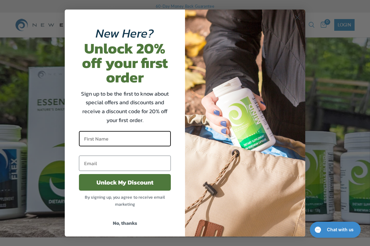 New Earth Life Sciences homepage screenshot