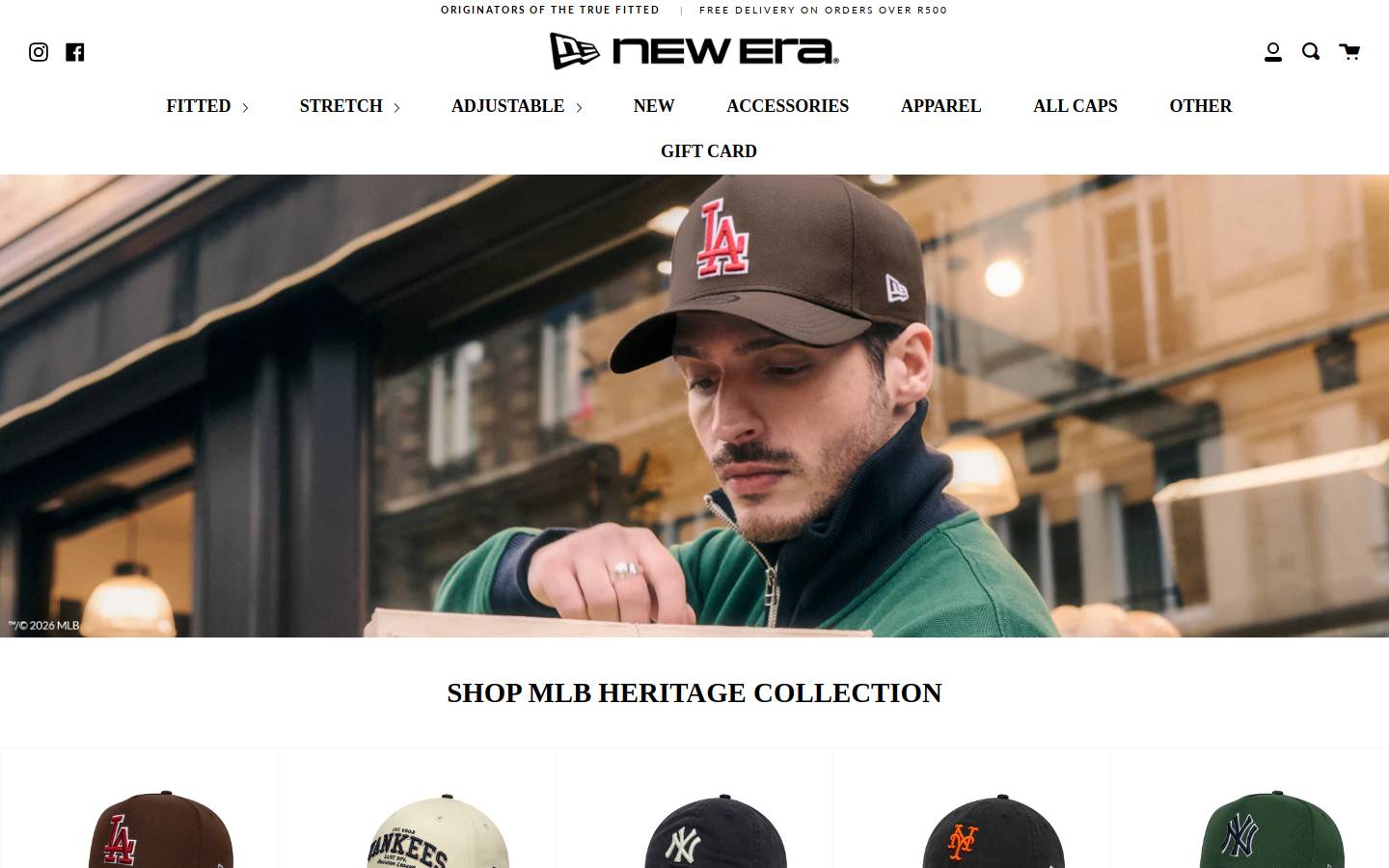neweracaps.co.za homepage screenshot
