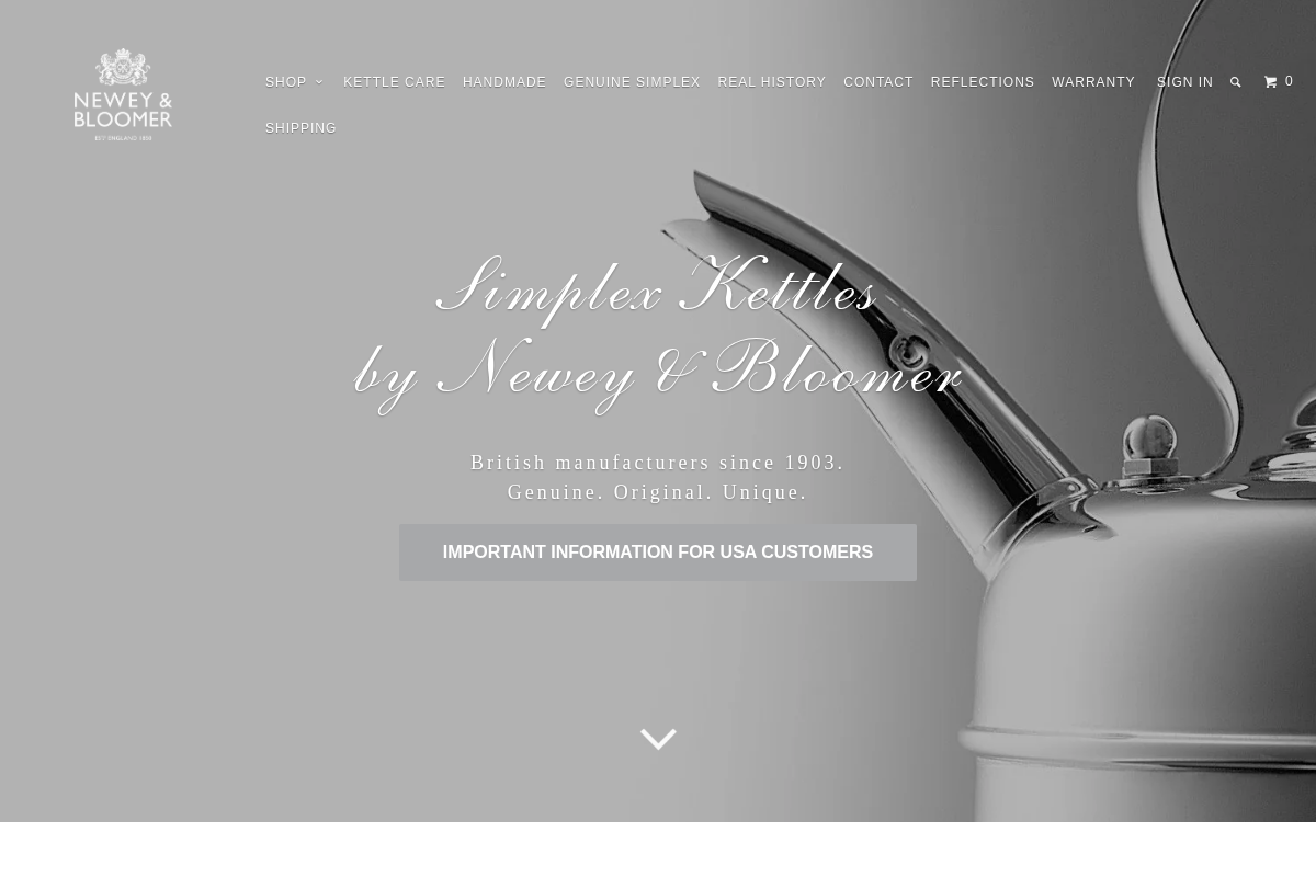 Newey & Bloomer homepage screenshot