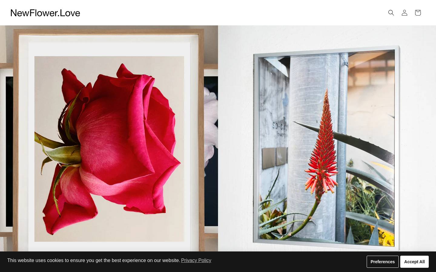 New Flower homepage screenshot