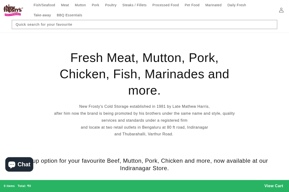 New Frosty's homepage screenshot