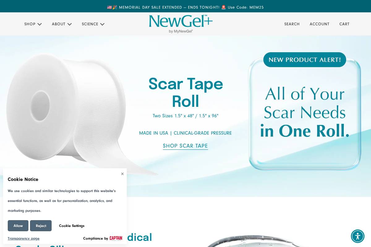 NewGel+ homepage screenshot