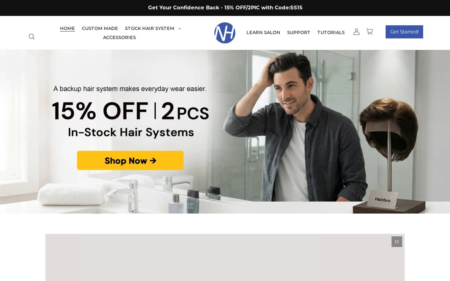 Newhairline homepage screenshot