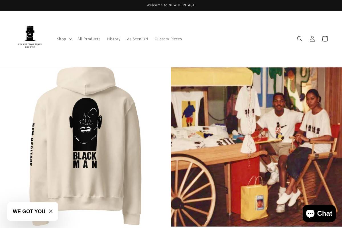 newheritagebrand.com homepage screenshot