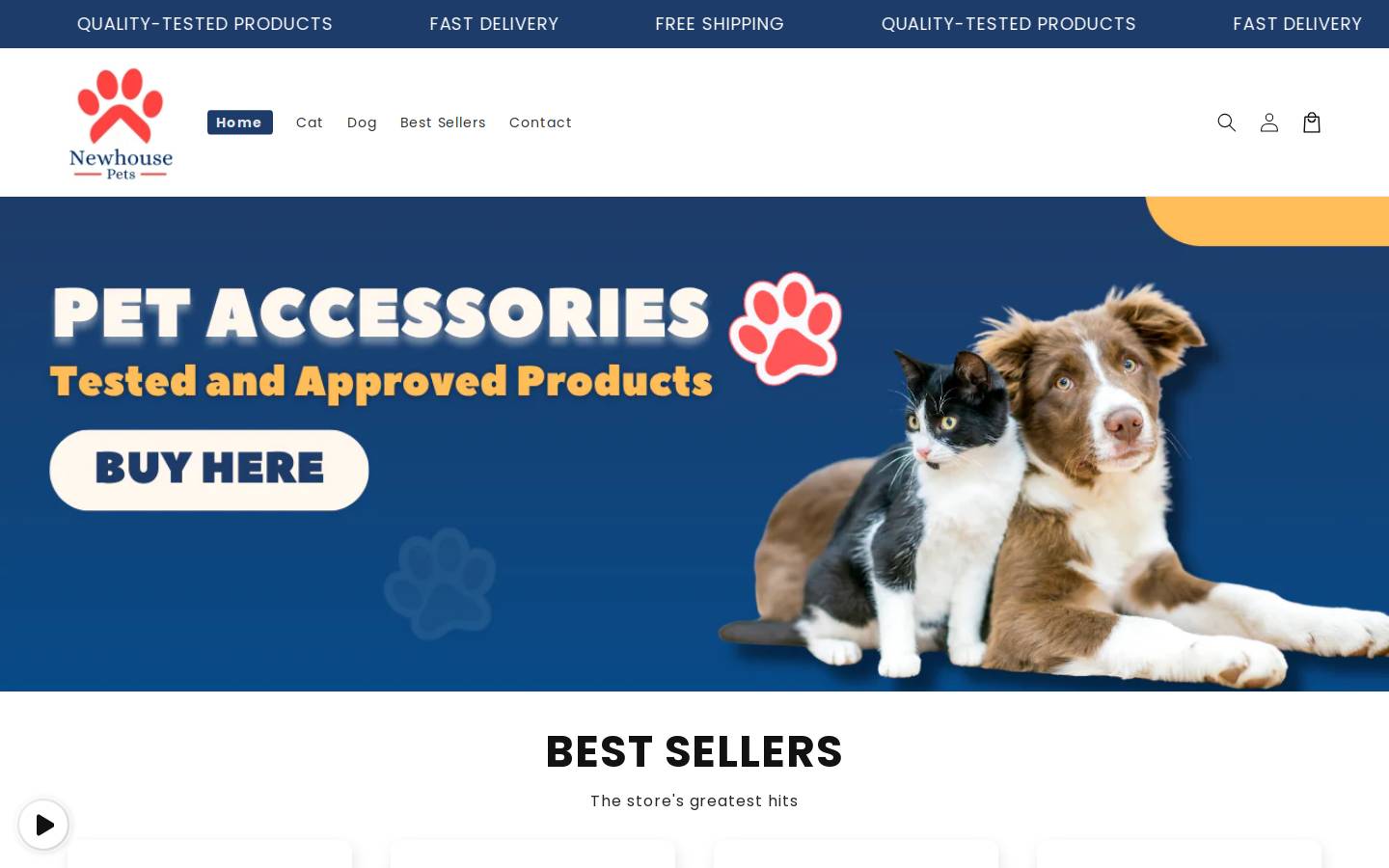 newhousepets.com homepage screenshot