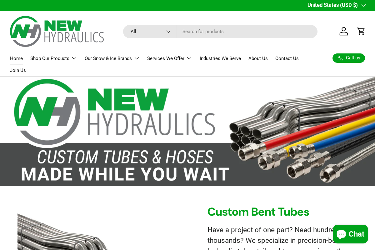NEW Hydraulics homepage screenshot
