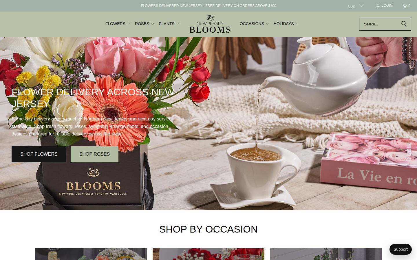 newjerseyblooms.com homepage screenshot