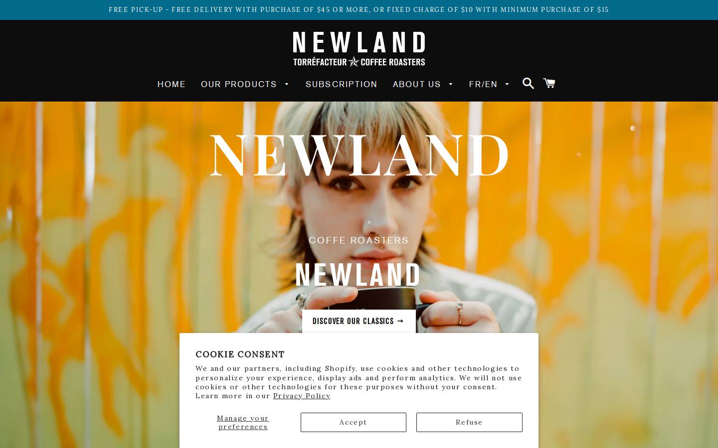 newlandcafe.com homepage screenshot