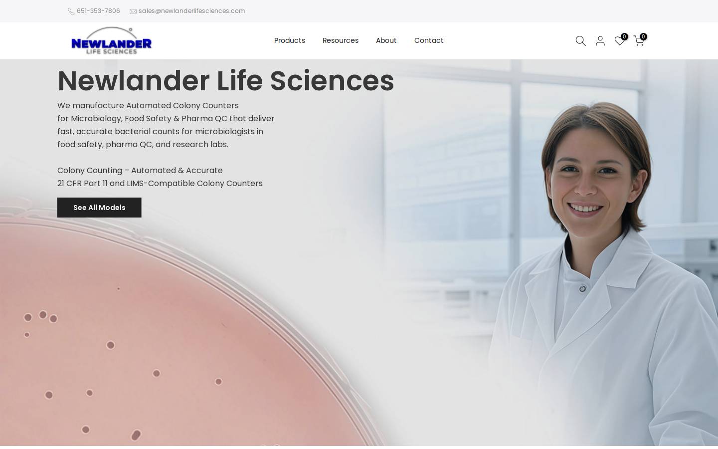 newlanderlifesciences.com homepage screenshot