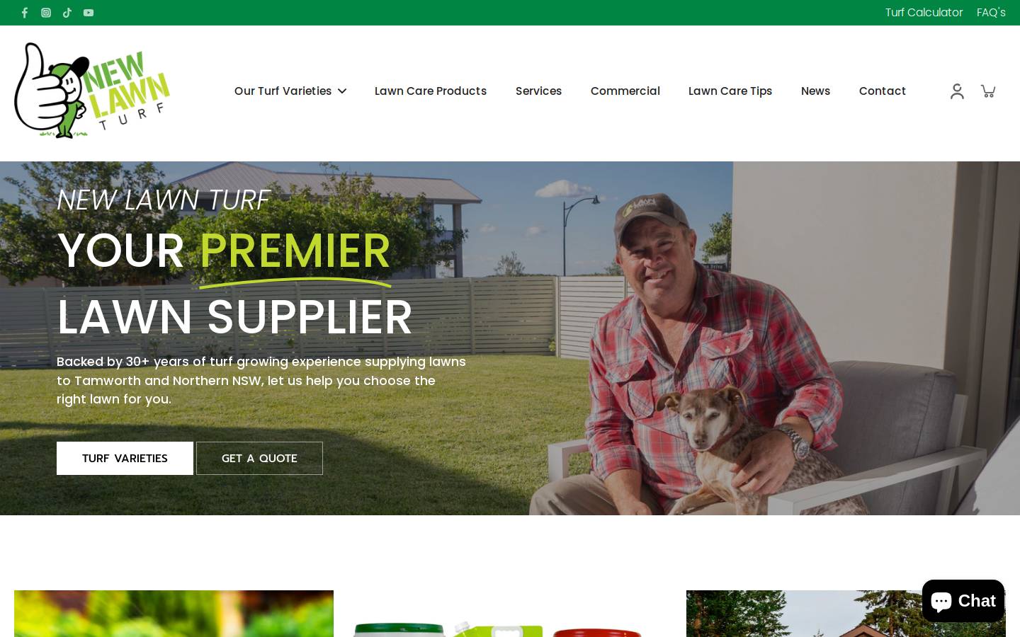 newlawnturf.com.au homepage screenshot