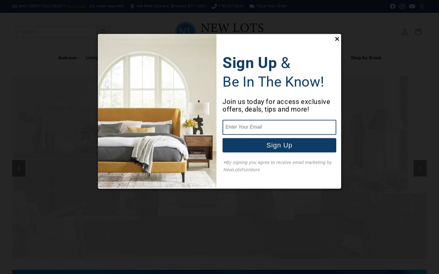 New Lots Furniture homepage screenshot