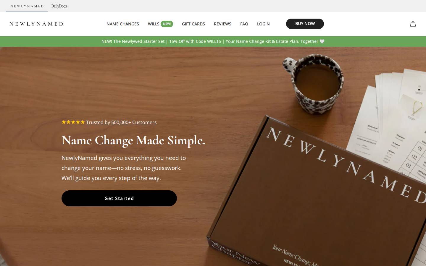 newlynamed.com homepage screenshot