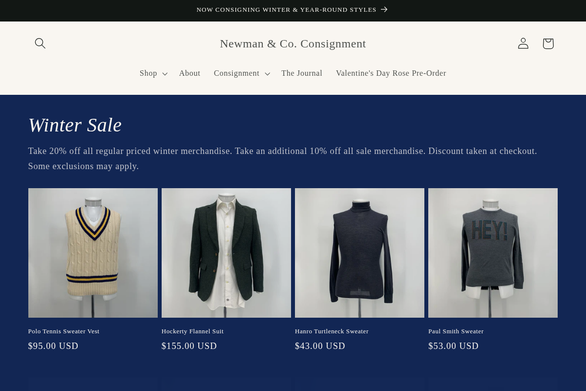 newmanco.shop homepage screenshot