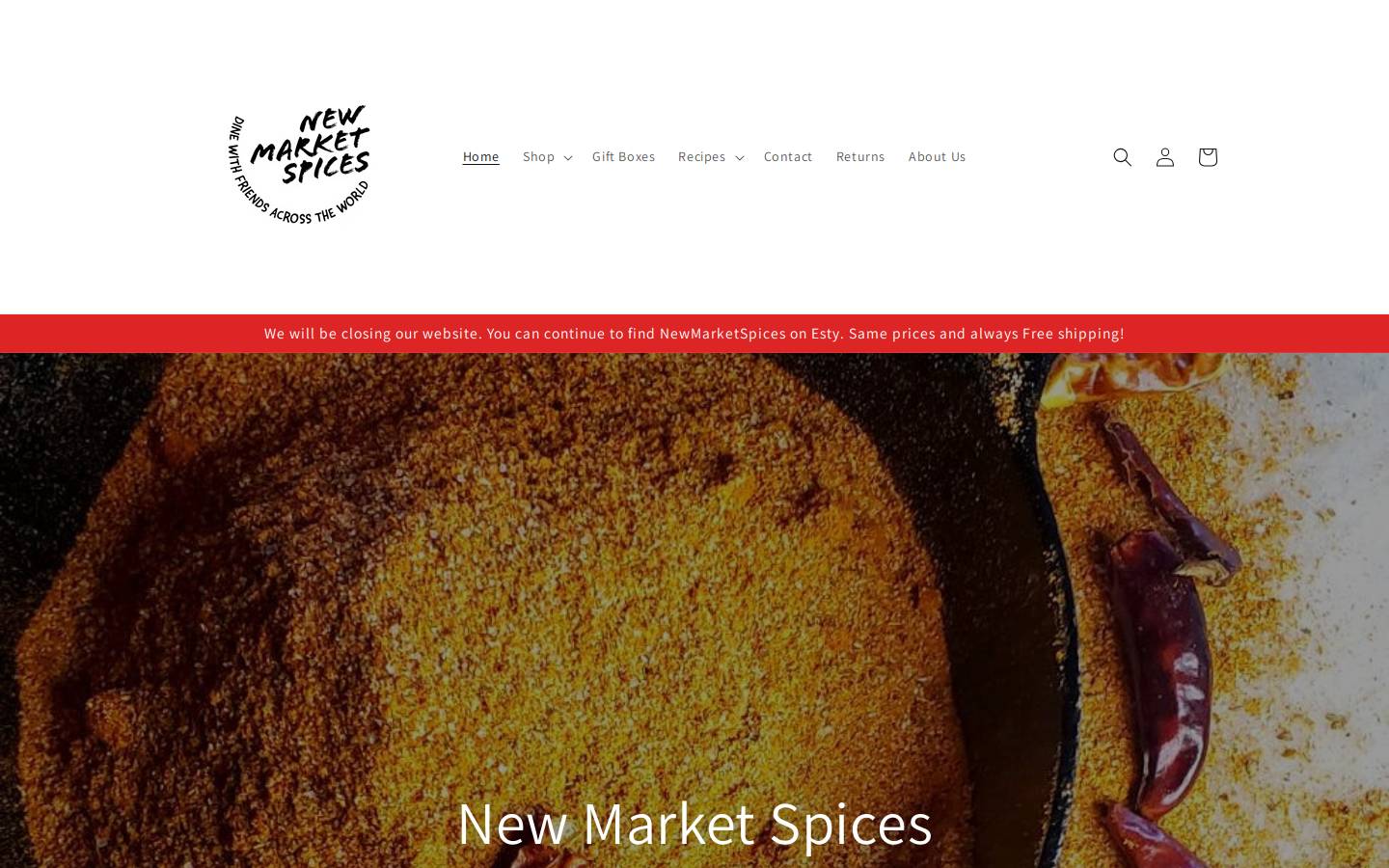 newmarketspices.com homepage screenshot