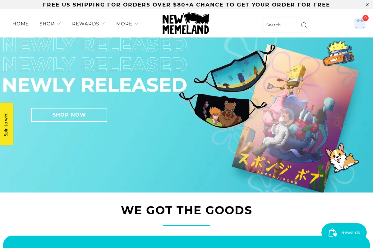 newmemeland.com homepage screenshot