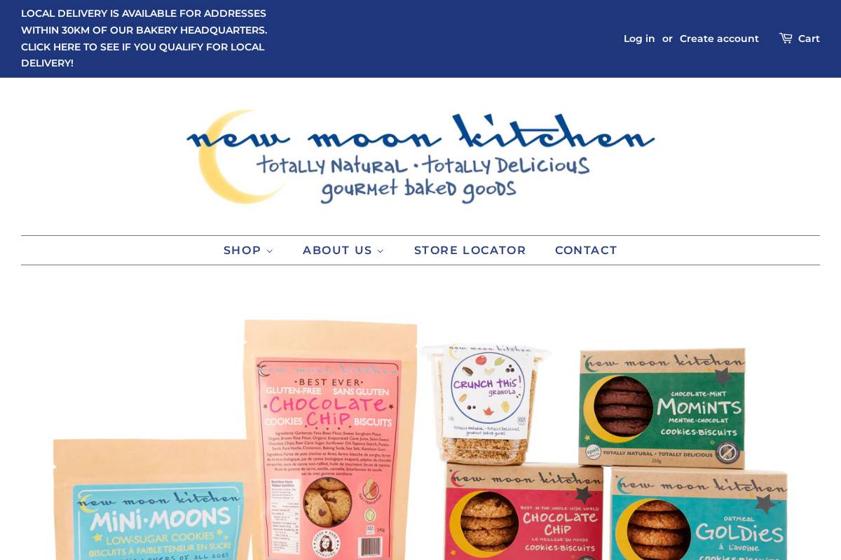 newmooncookies.com homepage screenshot