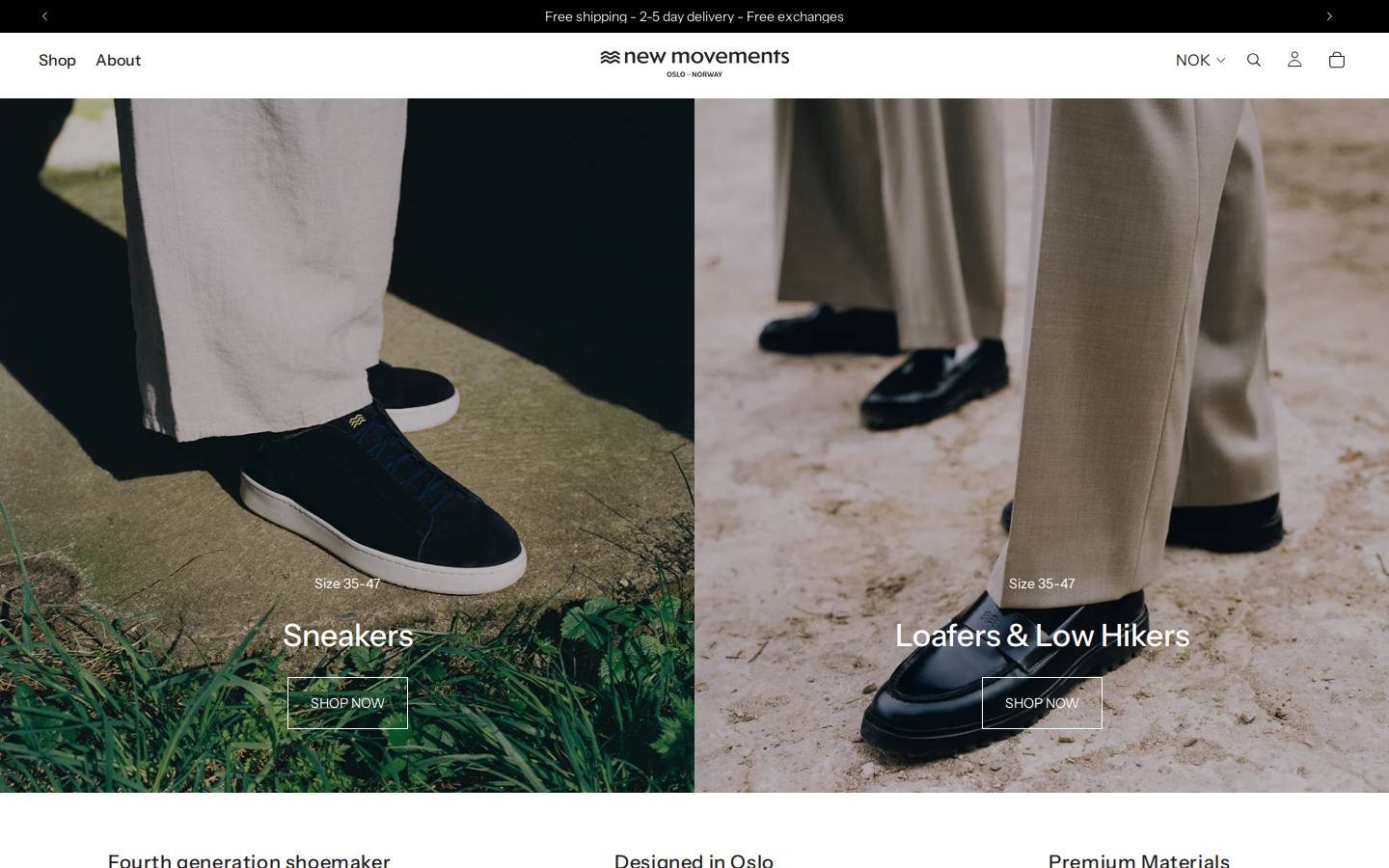 New Movements homepage screenshot
