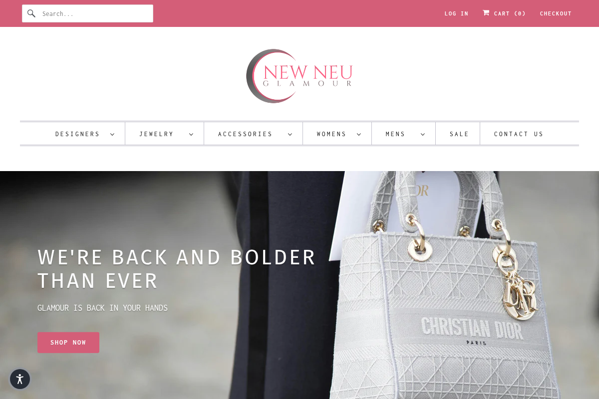 NewNeu Glamour homepage screenshot