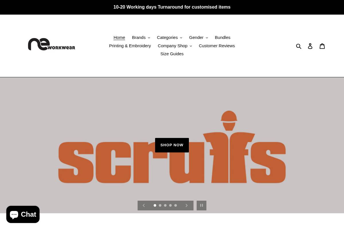 Neworkwear homepage screenshot