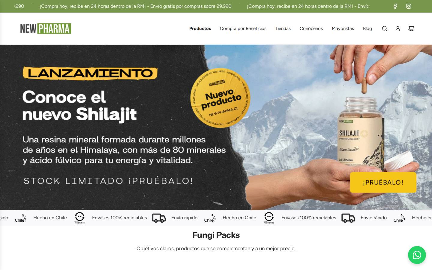 newpharma.cl homepage screenshot