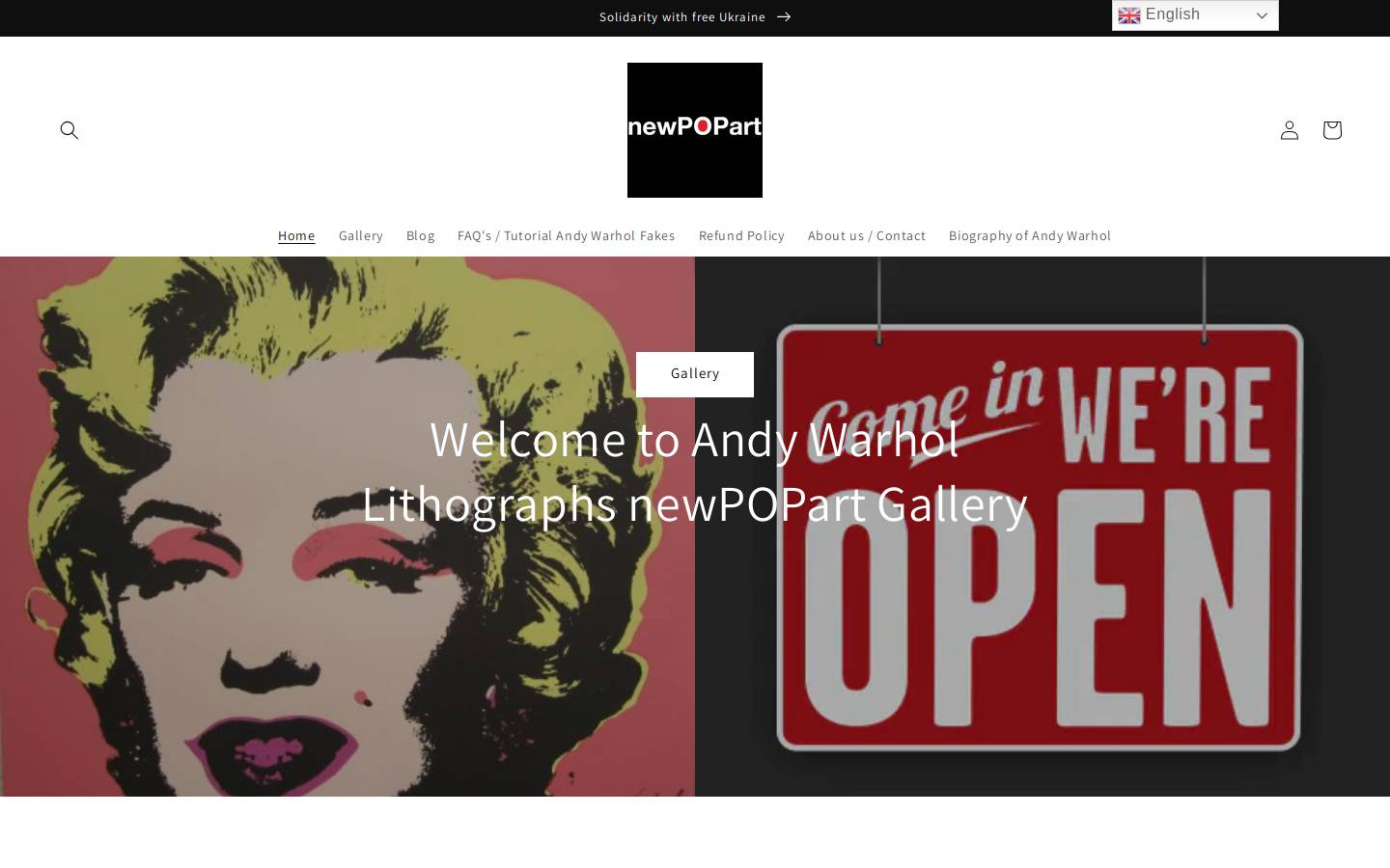 newpopart.co homepage screenshot