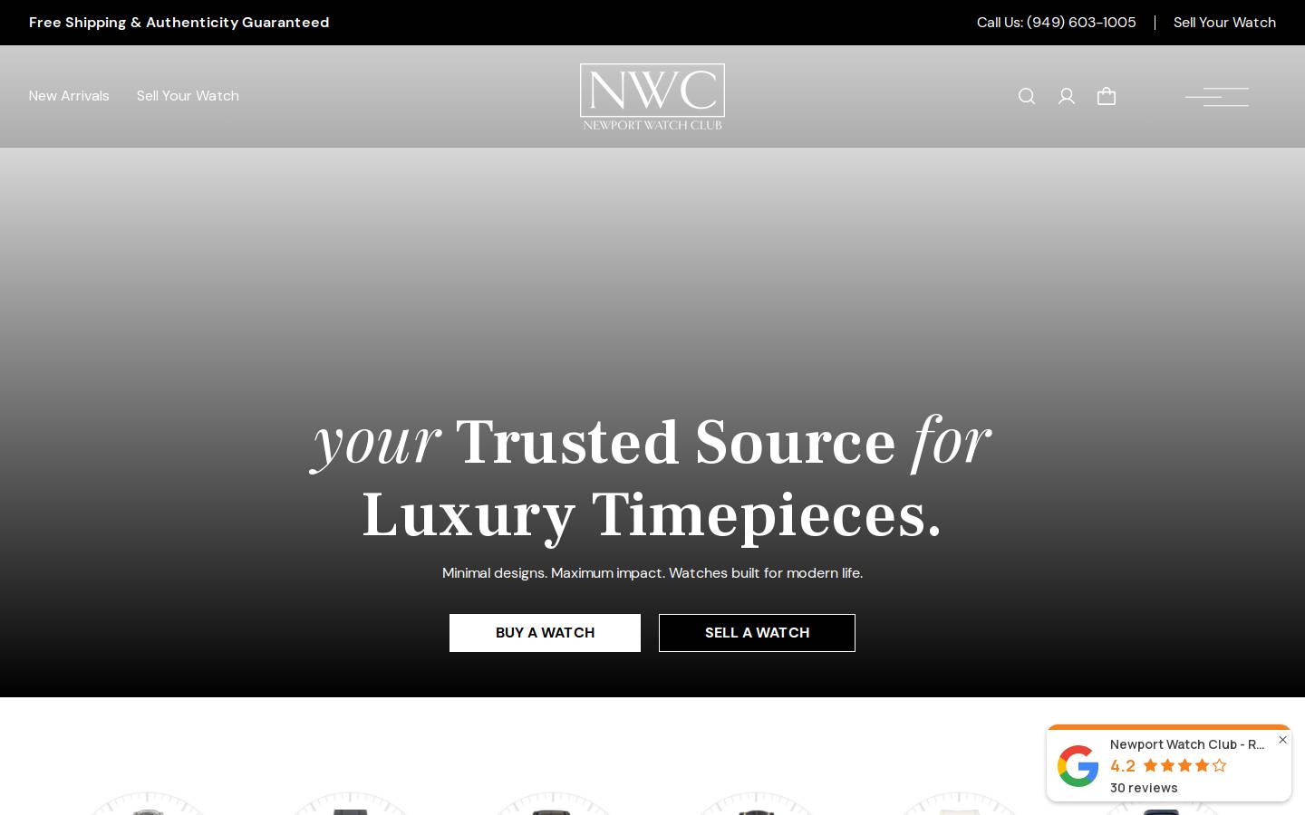 newportwatchclub.com homepage screenshot