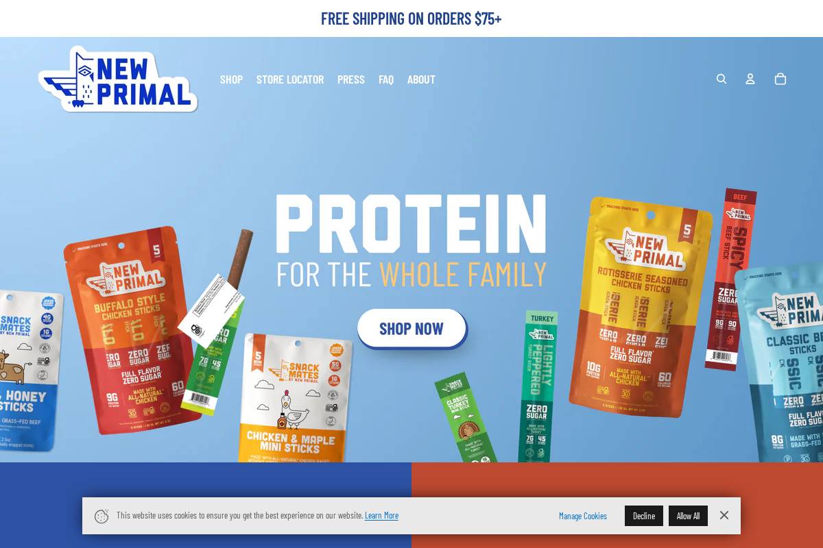 newprimal.com homepage screenshot
