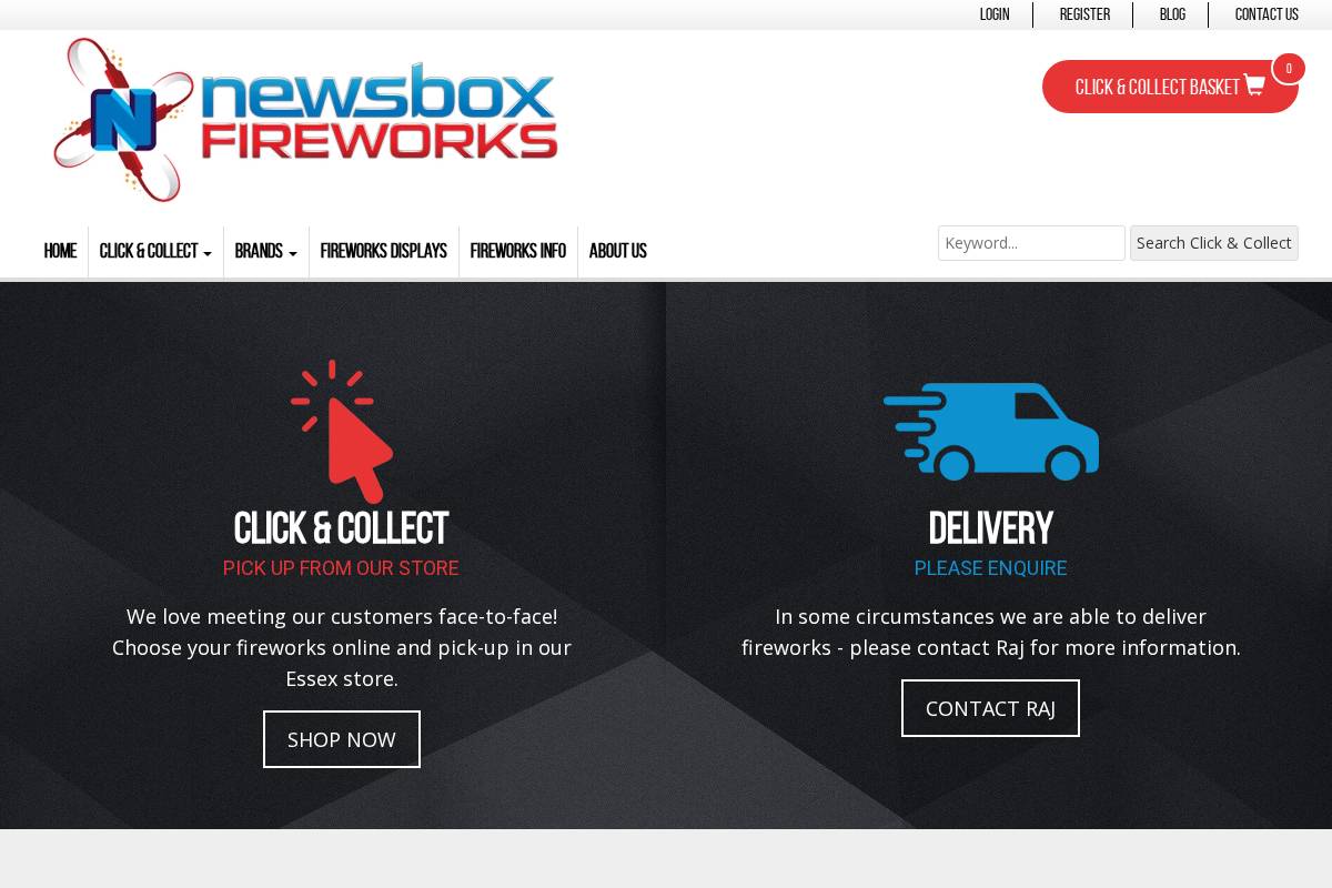 Newsbox Fireworks homepage screenshot