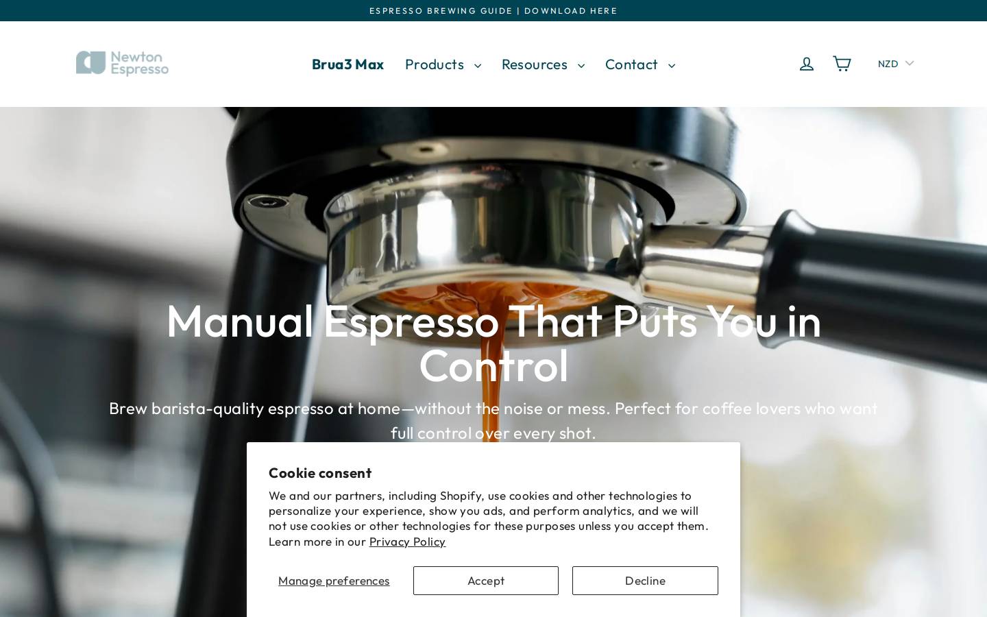 newtonespresso.co.nz homepage screenshot