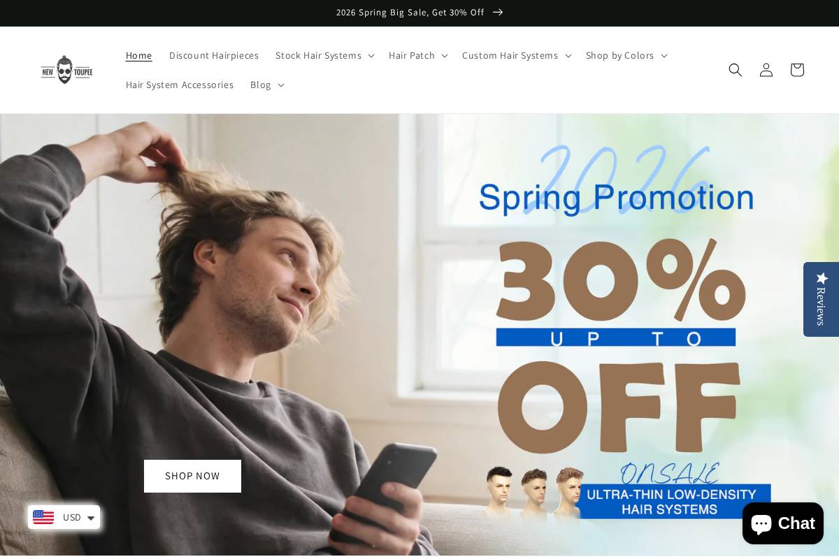 Newtoupee homepage screenshot