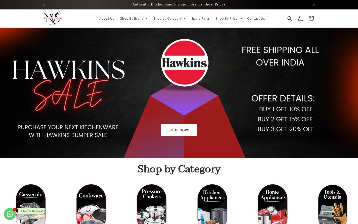 newvarietystore.in homepage screenshot